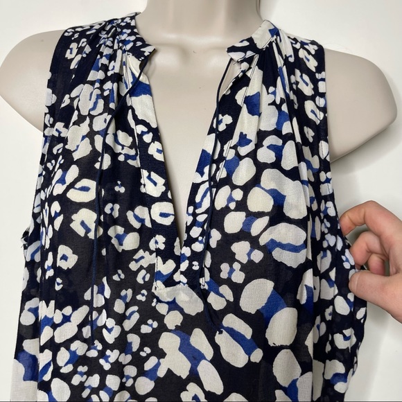 Sea New York maxi sleeveless dress in blue black white leopard print size 8 - Picture 4 of 9